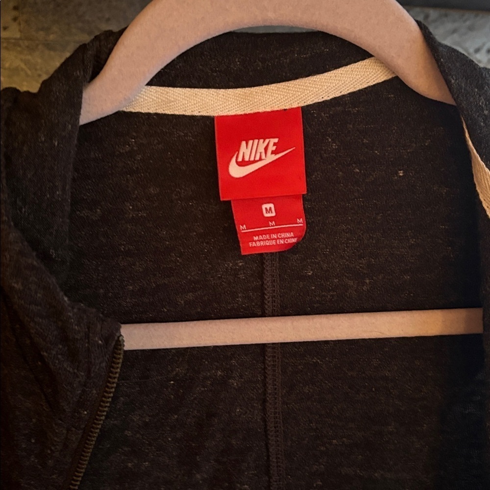 Nike Women’s Full Zip Hoodie Jacket Charcoal Heather “Just Do It” Size Medium - Picture 2 of 4